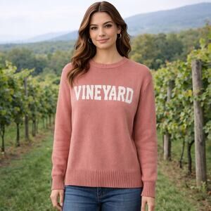 Thoughtful Design Group SZ XS 100% Cotton Rose Pink Martha's Vineyard Sweater